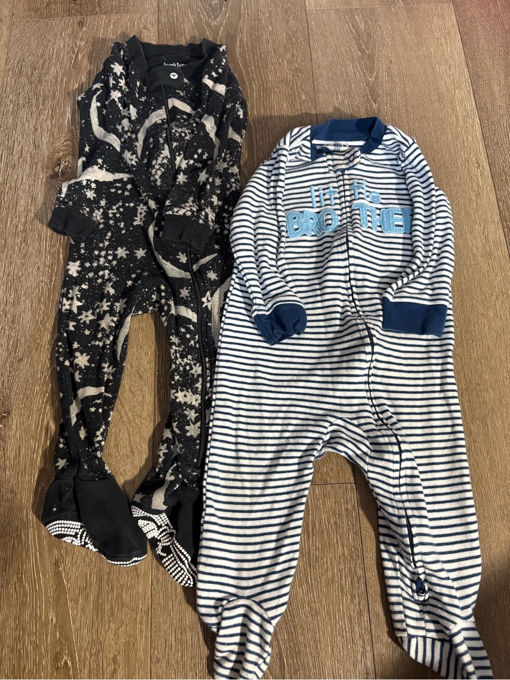 2pc Baby Boy One-Piece Bundle – Little Brother & Star Print